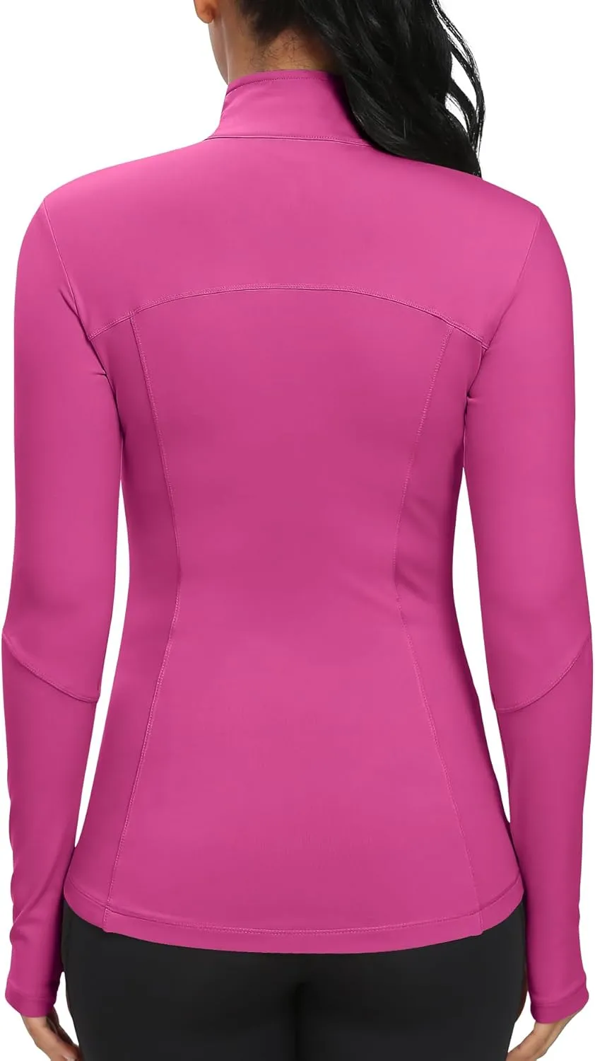 GYM RAINBOW Workout Jackets for Women, Full Zip Slim Fit Lightweight Athletic Running Sports Track Jacket with Pockets