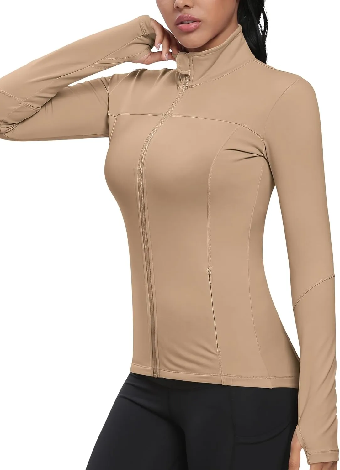 GYM RAINBOW Workout Jackets for Women, Full Zip Slim Fit Lightweight Athletic Running Sports Track Jacket with Pockets