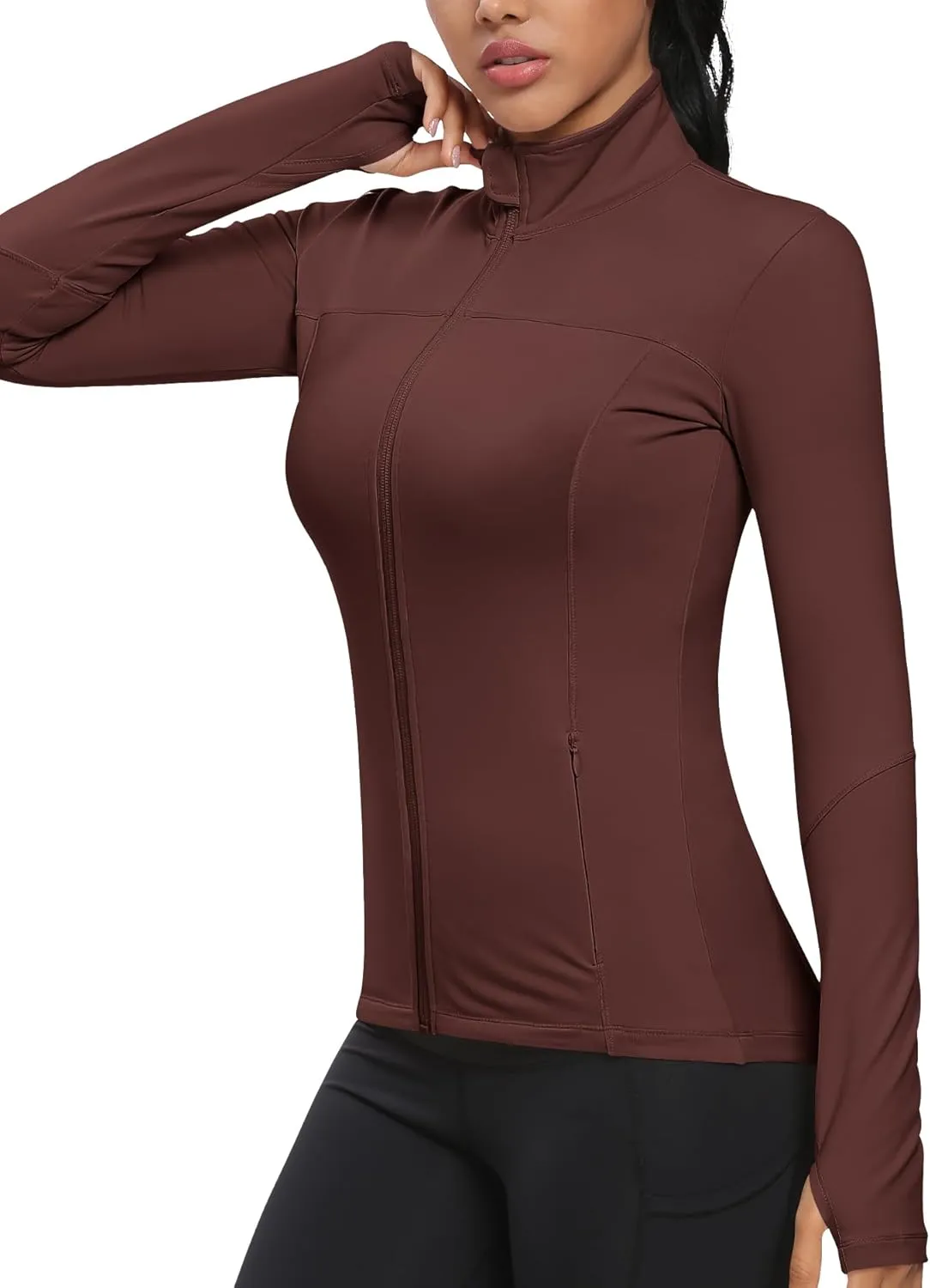 GYM RAINBOW Workout Jackets for Women, Full Zip Slim Fit Lightweight Athletic Running Sports Track Jacket with Pockets