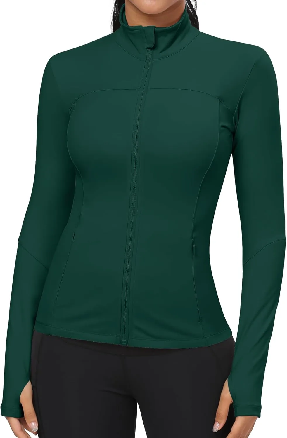 GYM RAINBOW Workout Jackets for Women, Full Zip Slim Fit Lightweight Athletic Running Sports Track Jacket with Pockets
