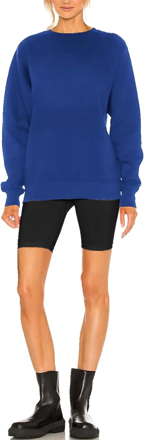H HIAMIGOS Women's Casual Long sleeves Sweatshirt Tops Basic Loose Fit Round Neck Lightweight Tunic Pullover With Pocket