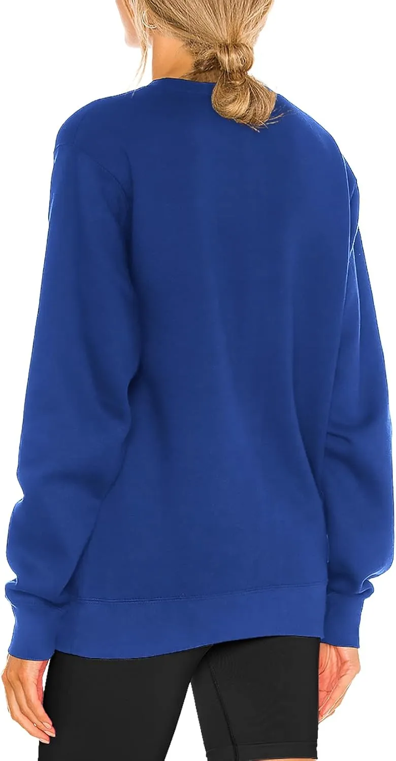 H HIAMIGOS Women's Casual Long sleeves Sweatshirt Tops Basic Loose Fit Round Neck Lightweight Tunic Pullover With Pocket