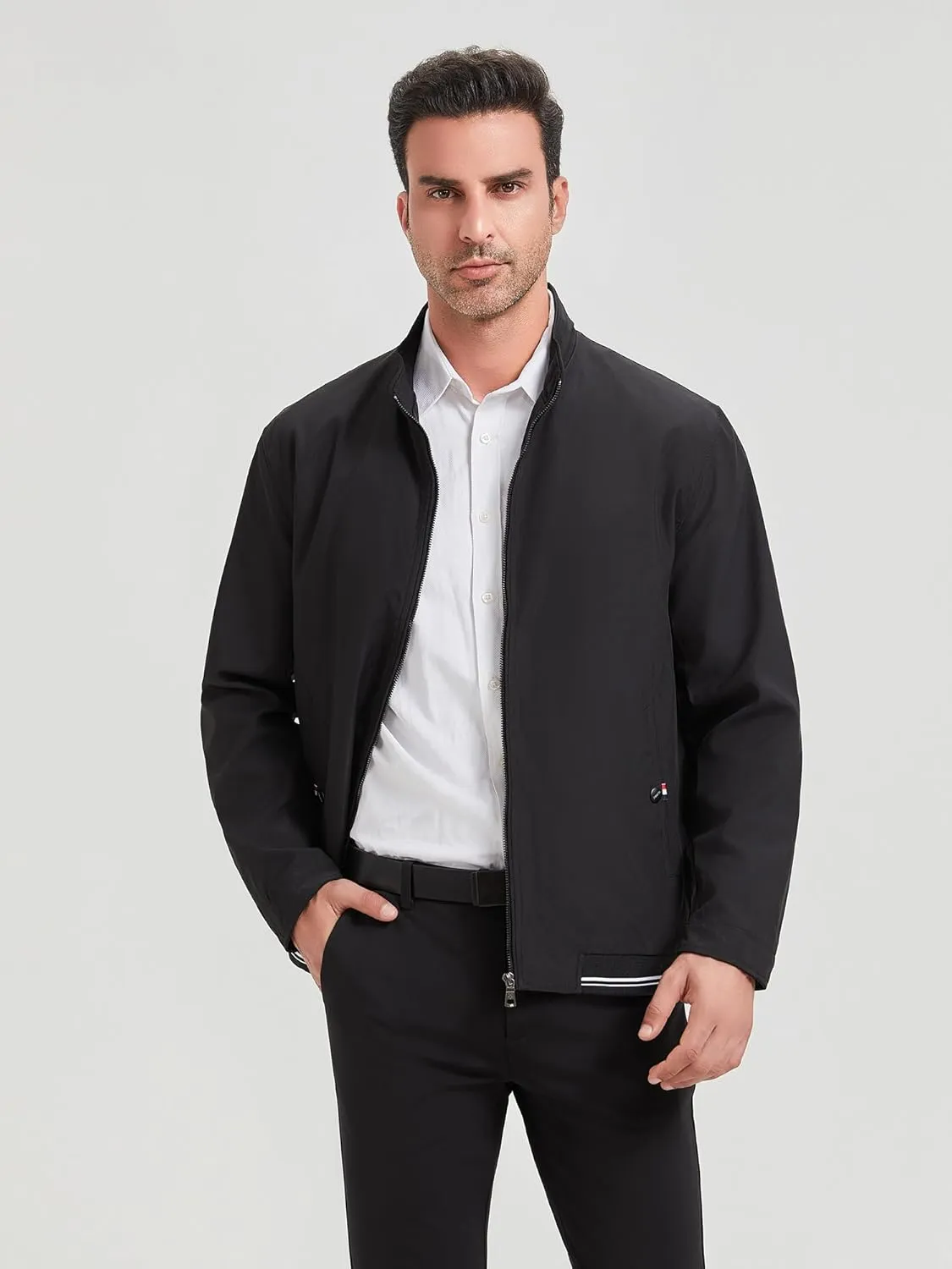 HaoMay Men's Business Casual Full Zip Lightweight Outwear Jackets