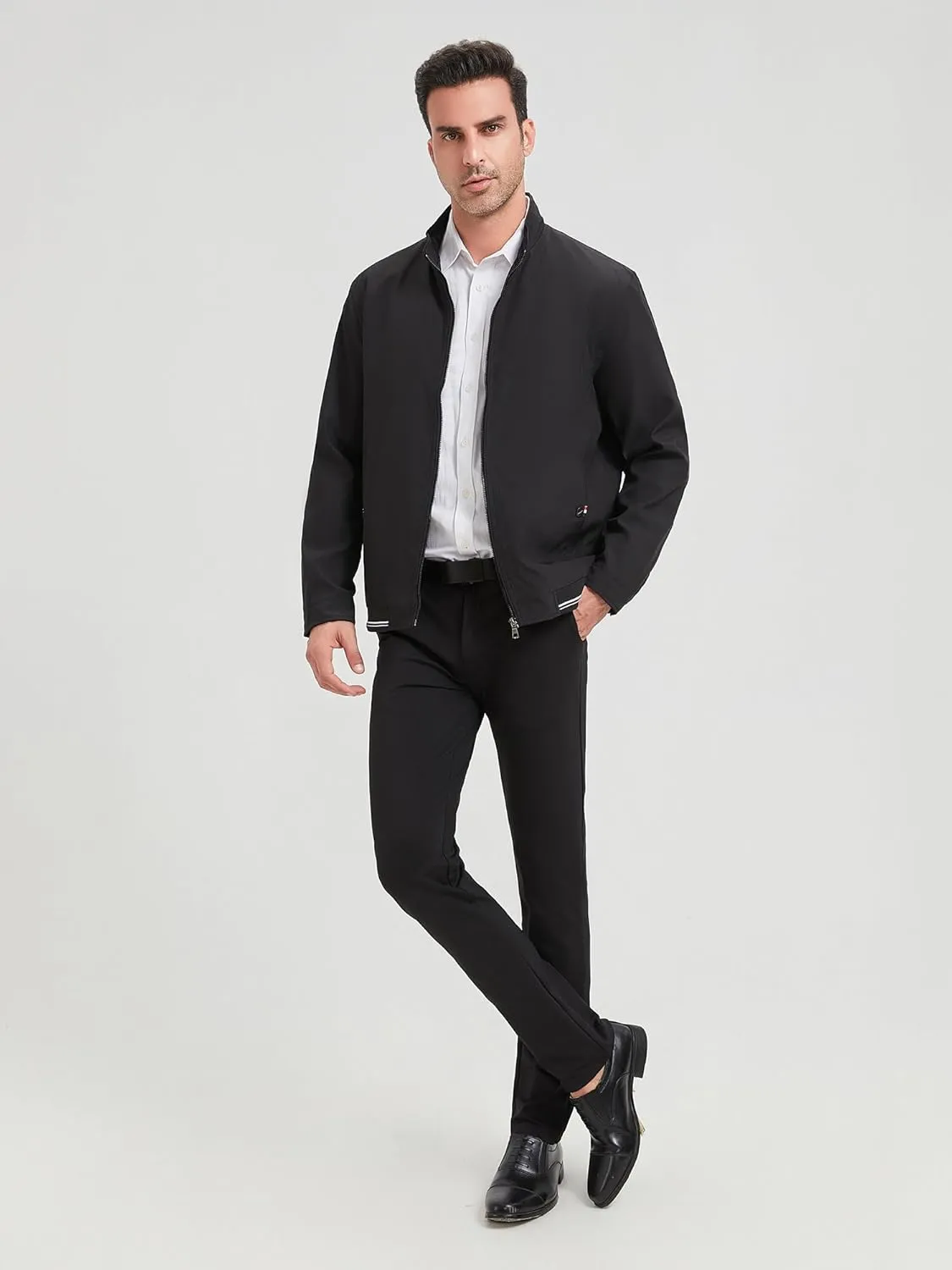 HaoMay Men's Business Casual Full Zip Lightweight Outwear Jackets
