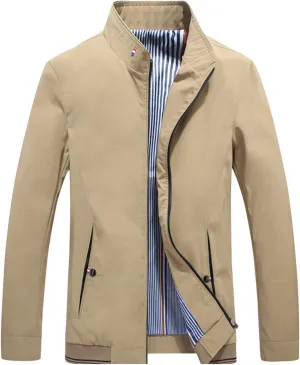 HaoMay Men's Business Casual Full Zip Lightweight Outwear Jackets