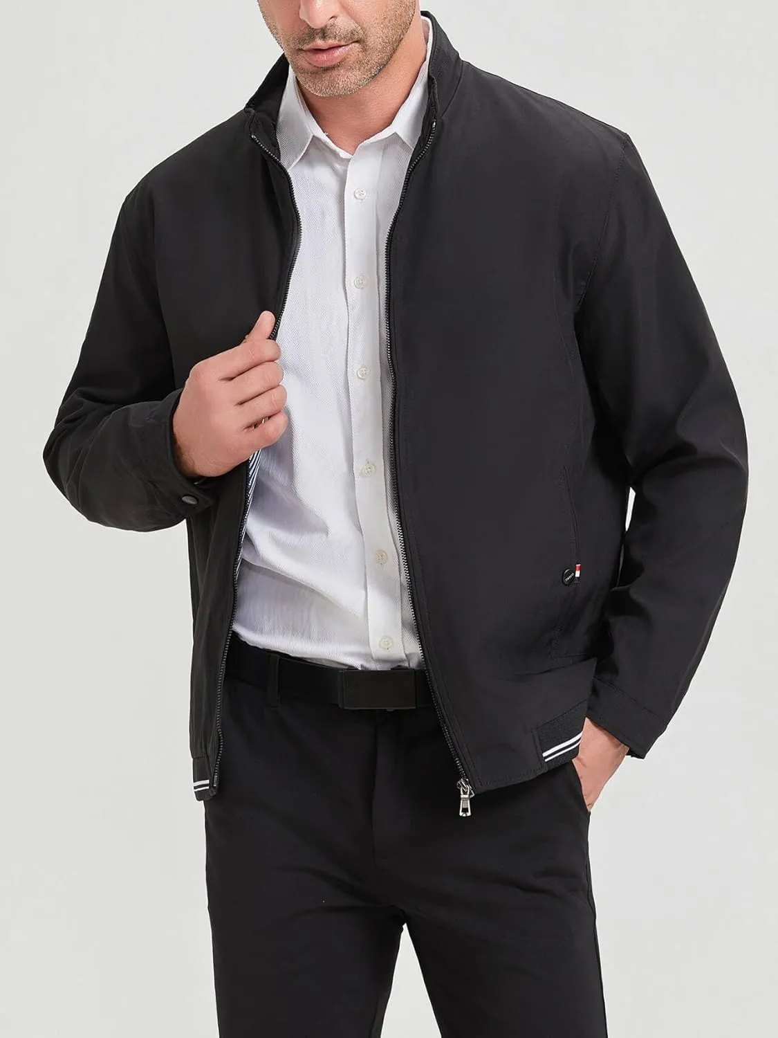 HaoMay Men's Business Casual Full Zip Lightweight Outwear Jackets