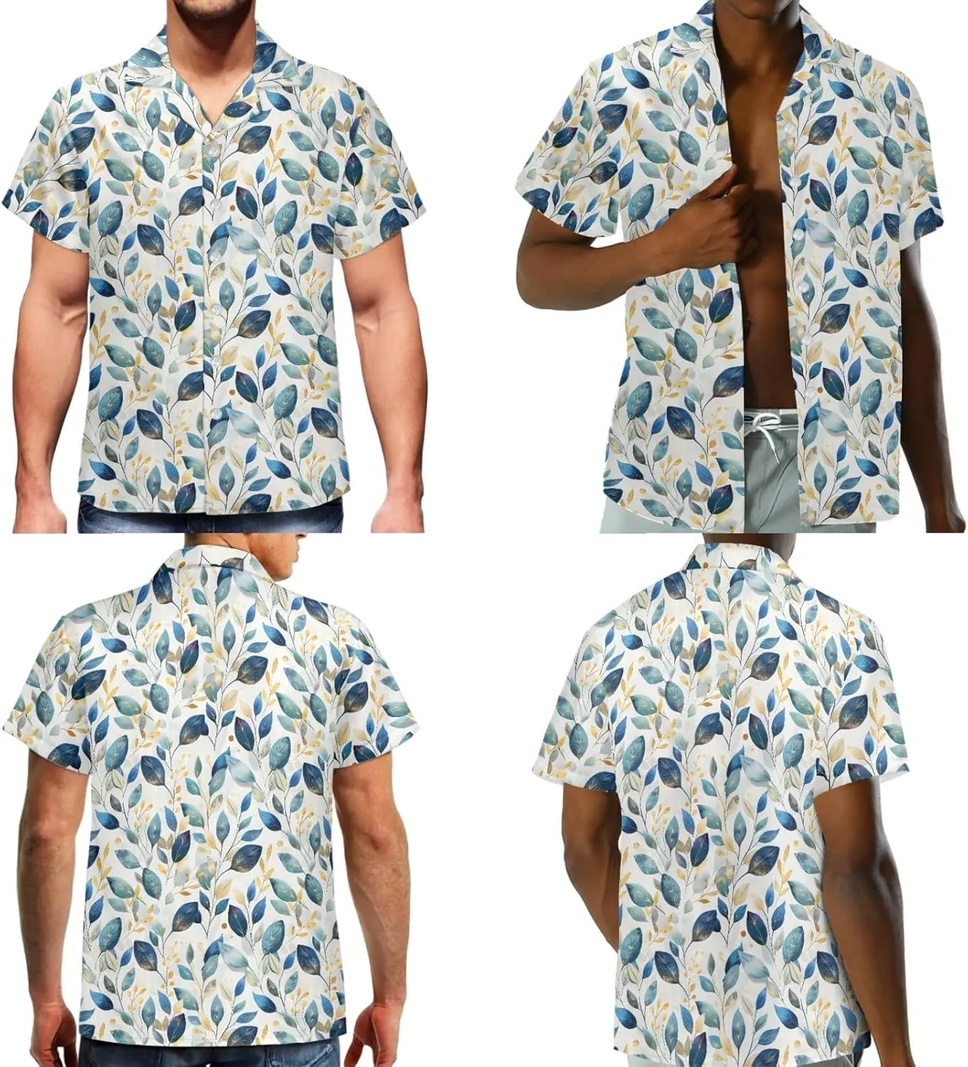 Hawaii Matching Couple Outfits Husband and Wife Clothing Fashionable Mens Casual Shirts Hawaii Dress with Soft Fabric
