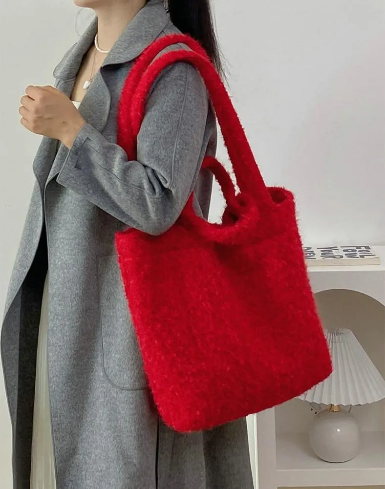 Hobo Bags for Women Bucket Bag Crossbody Bag Soft Fuzzy Bag Slouchy Shoulder Bag Work Bag Fall Handbags for Women 2024