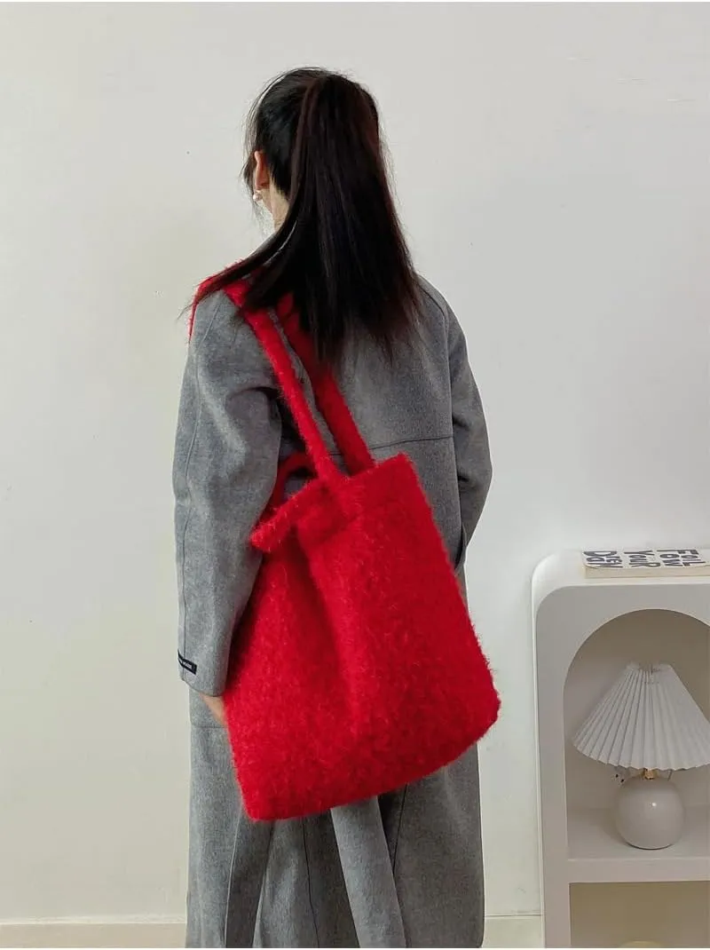 Hobo Bags for Women Bucket Bag Crossbody Bag Soft Fuzzy Bag Slouchy Shoulder Bag Work Bag Fall Handbags for Women 2024