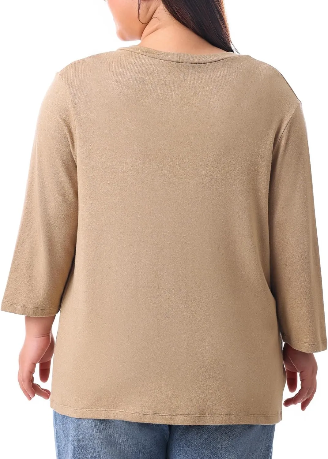 HOdo Plus Size Cardigan for Women Lightweight Sweaters with Pockets Open Front 3/4 Sleeve 1X-5X