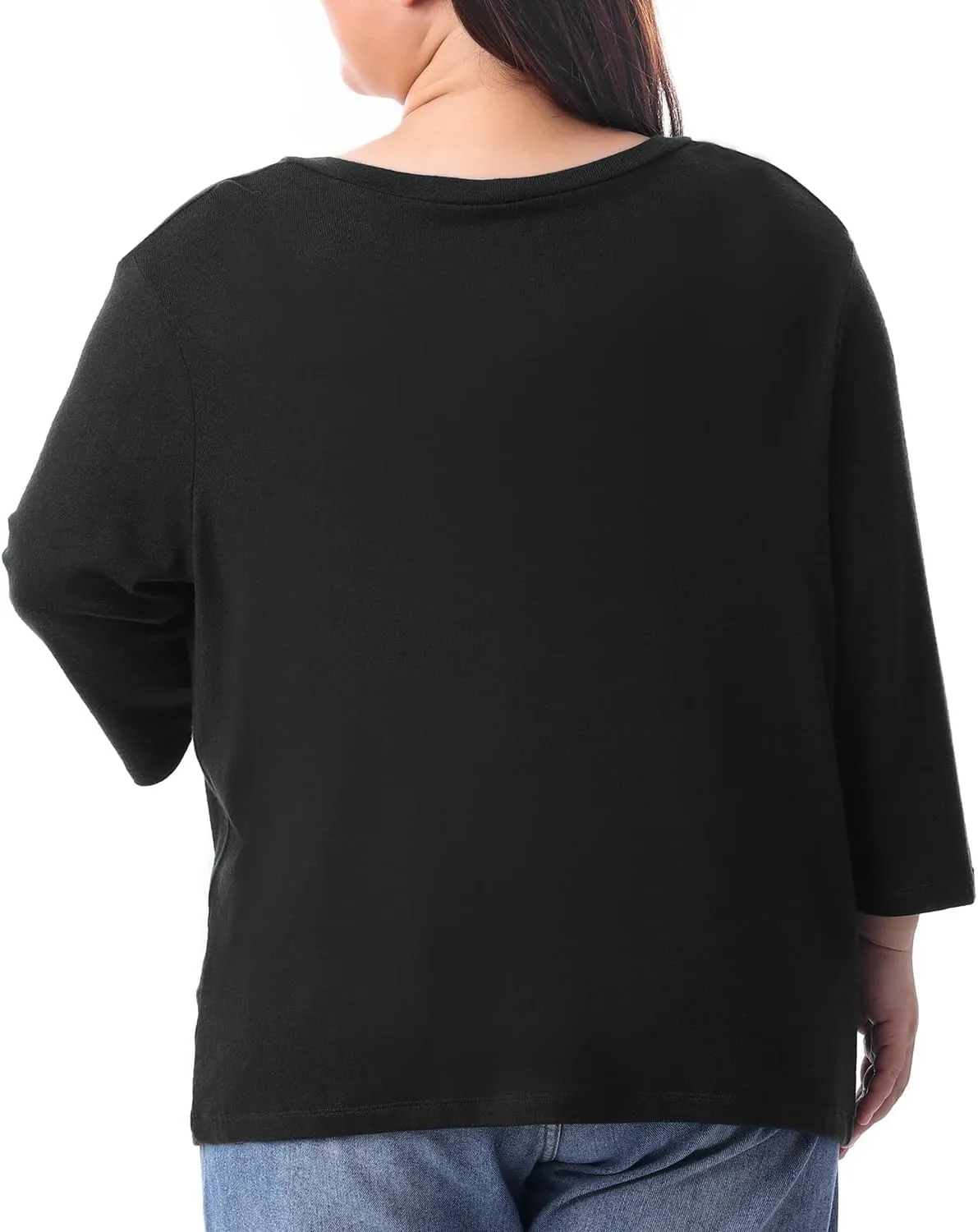 HOdo Plus Size Cardigan for Women Lightweight Sweaters with Pockets Open Front 3/4 Sleeve 1X-5X