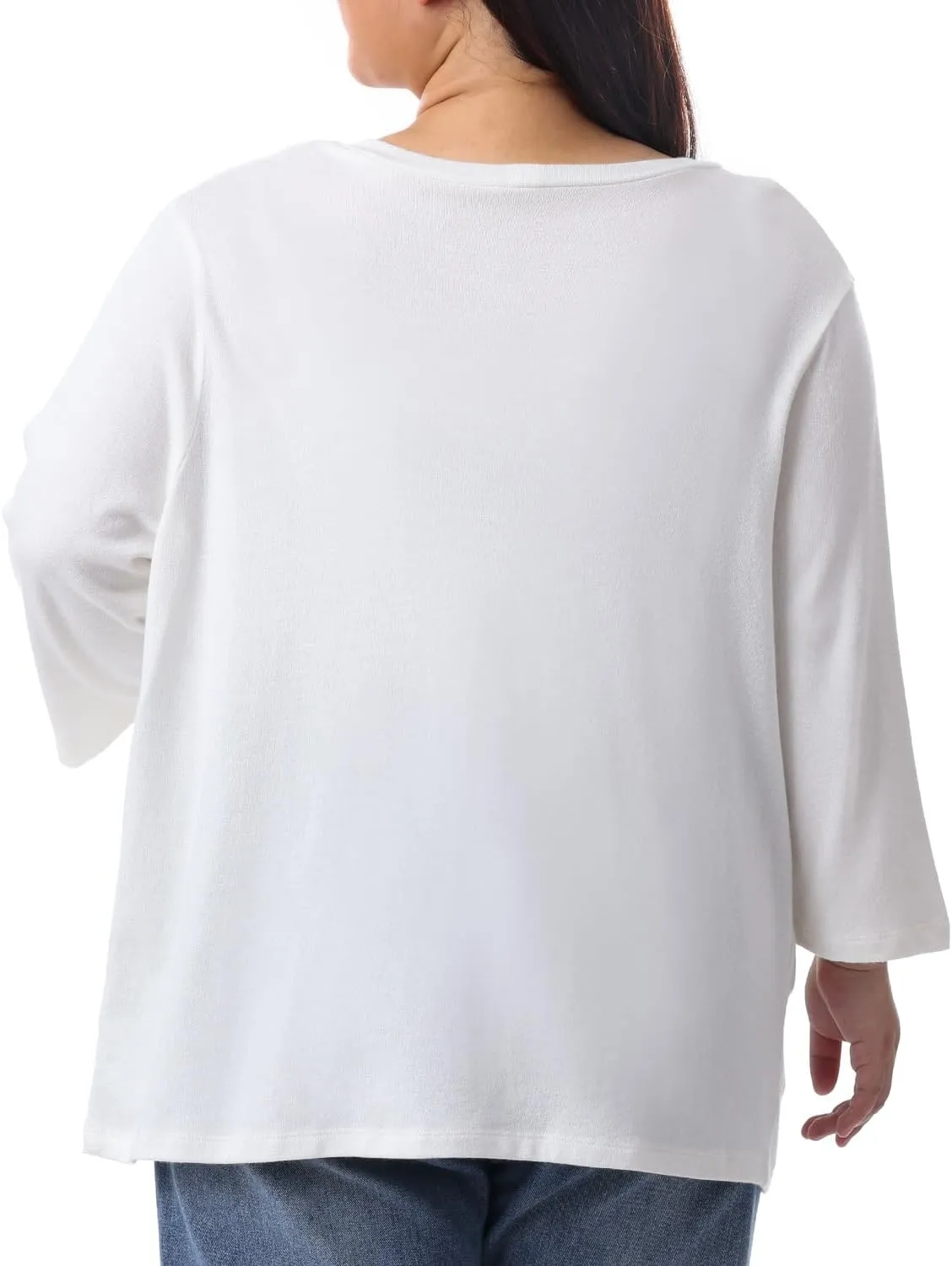 HOdo Plus Size Cardigan for Women Lightweight Sweaters with Pockets Open Front 3/4 Sleeve 1X-5X