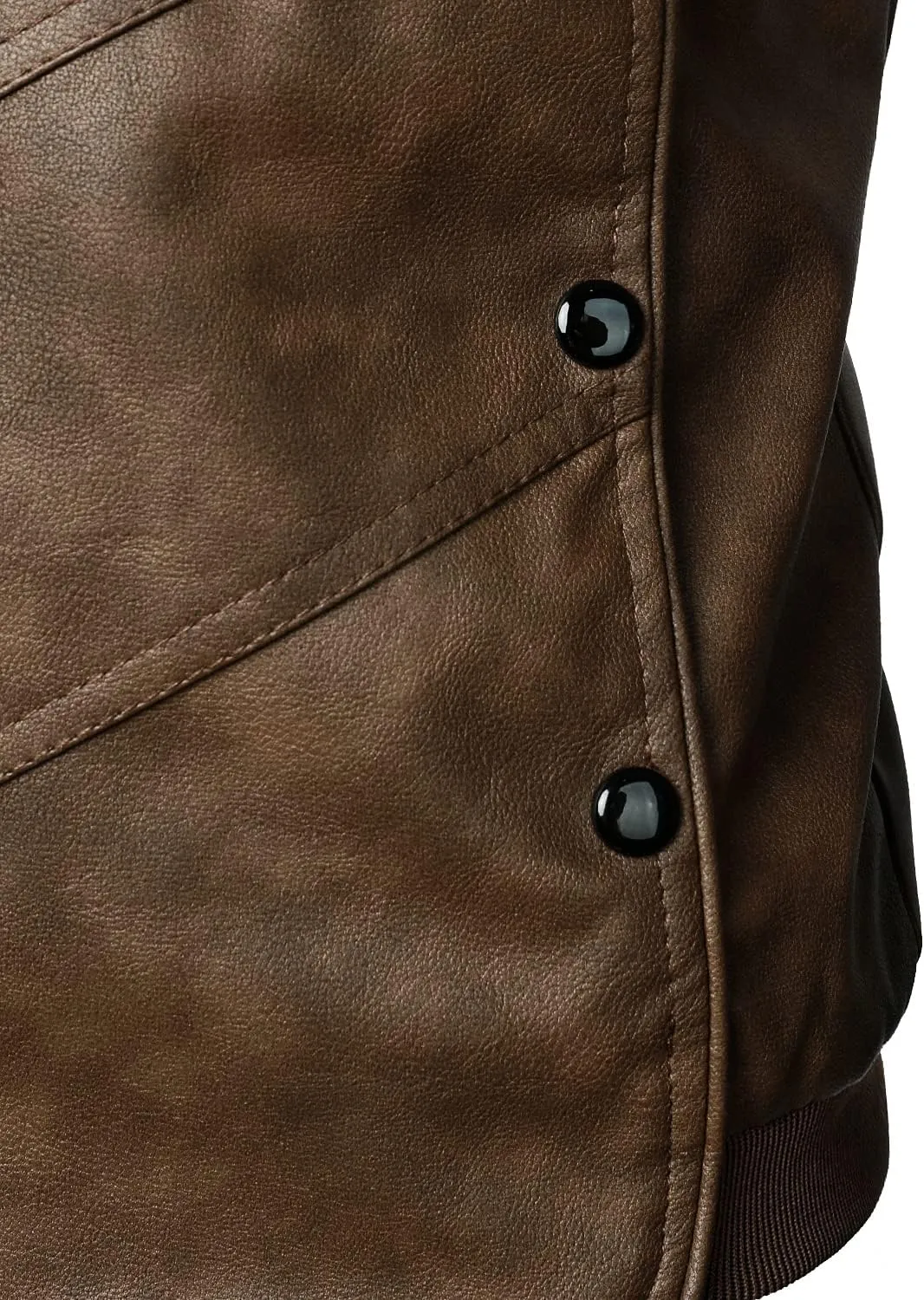 HOOD CREW Mens Faux Leather Jacket Lightweight Fashion Motorcycle Leather Jackets Coat