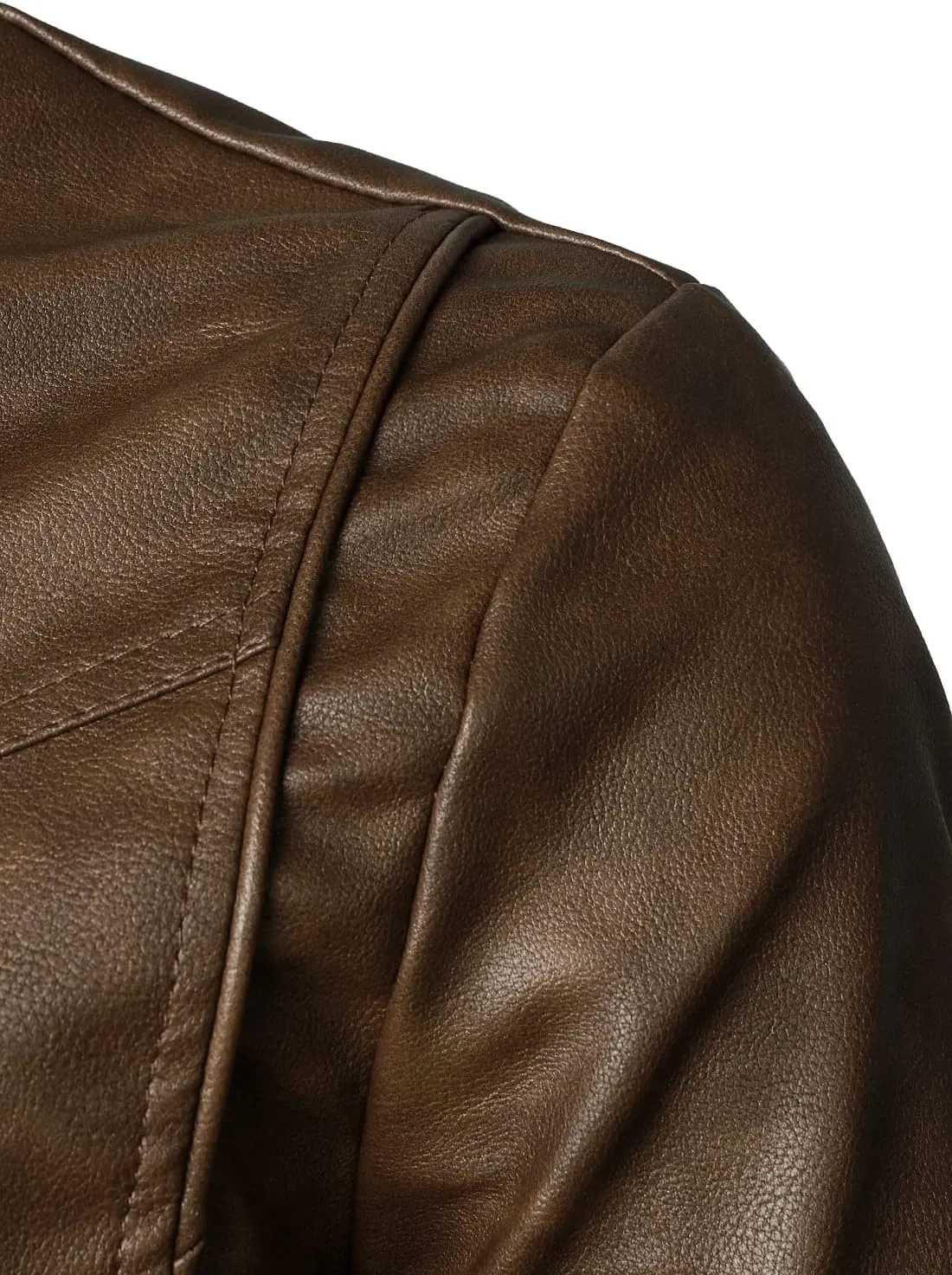 HOOD CREW Mens Faux Leather Jacket Lightweight Fashion Motorcycle Leather Jackets Coat