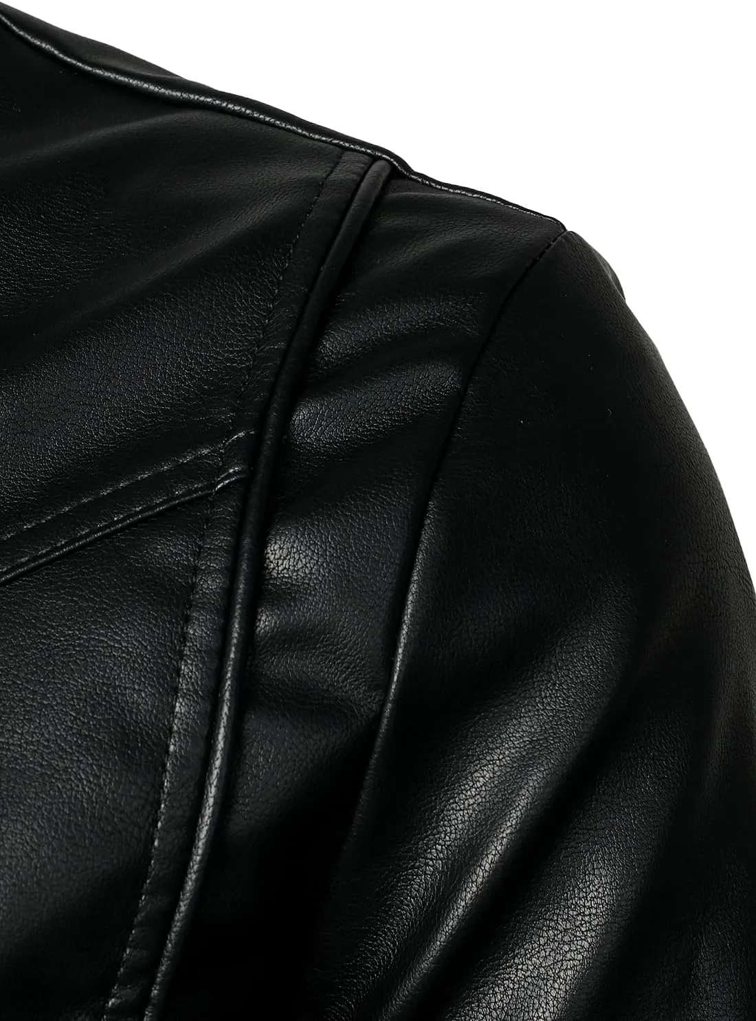 HOOD CREW Mens Faux Leather Jacket Lightweight Fashion Motorcycle Leather Jackets Coat