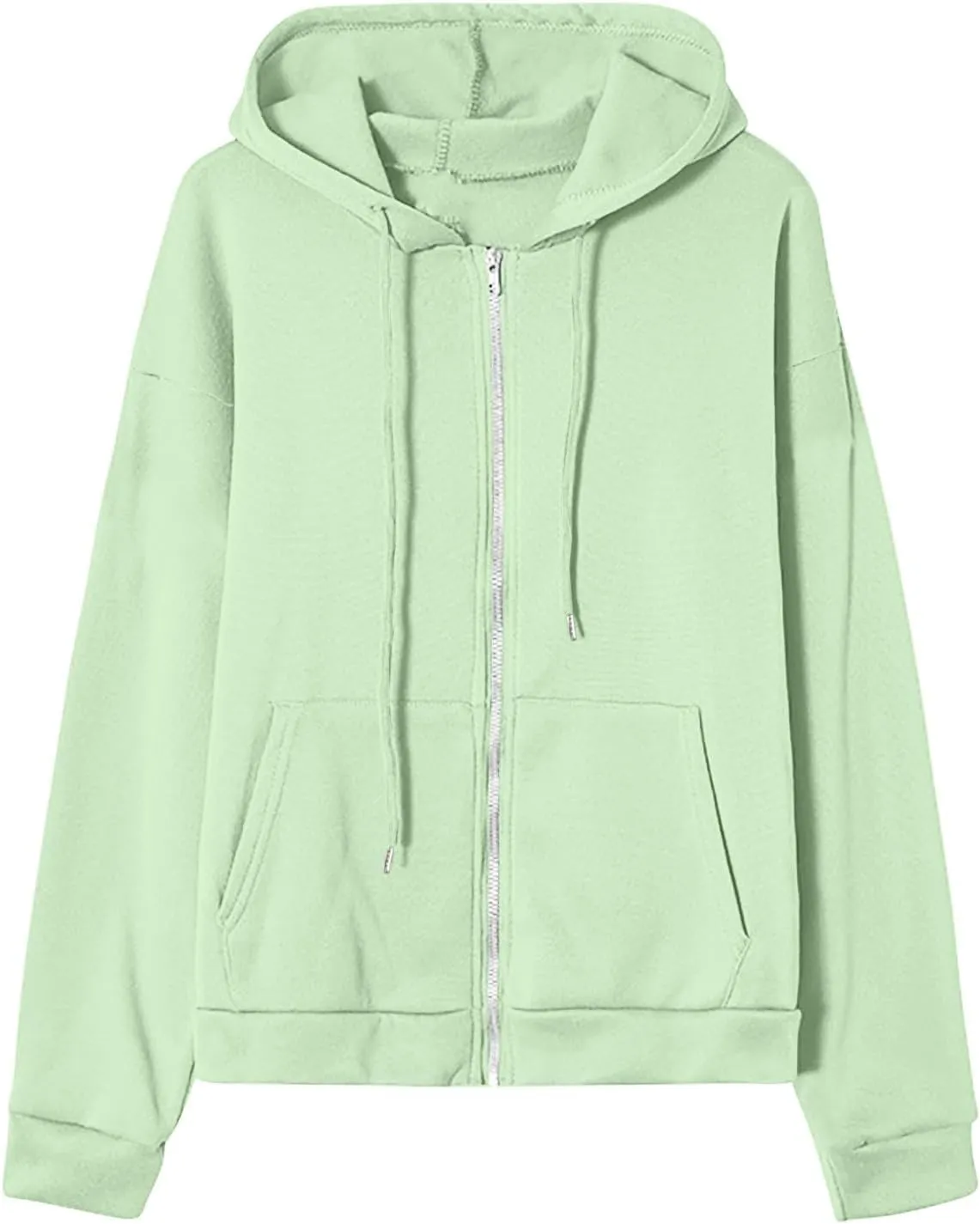 Hoodies for Women Zip up Lightweight Cute Hooded Sweatshirts Drawstring Casual Long Sleeve Jackets 2024 Fall Outfits