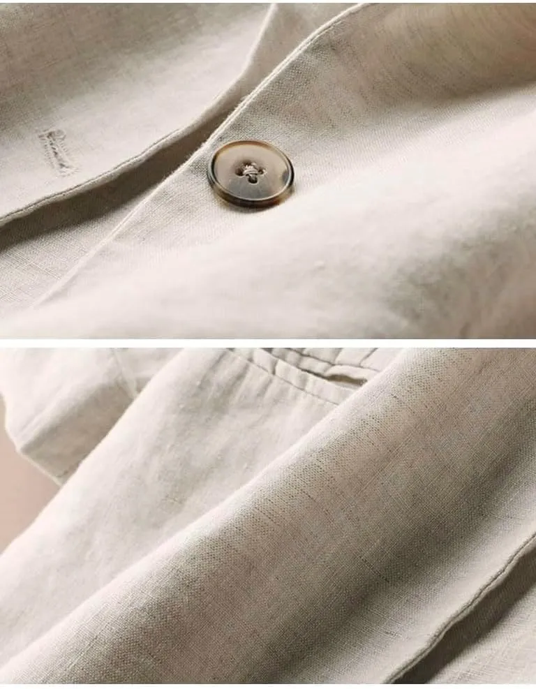 IDEALSANXUN Linen Blazer Women 3/4 Sleeve Lightweight Spring Summer Blazer Jackets
