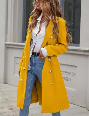 IDEALSANXUN Womens Long Wool Coat for Women Fall Winter Trench Coat Trendy Jackets