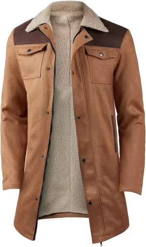 INVACHI Men's Western Jacket Vintage Suede Jacket for Men Cowboy Coats for Men