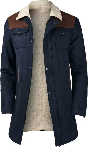 INVACHI Men's Western Jacket Vintage Suede Jacket for Men Cowboy Coats for Men