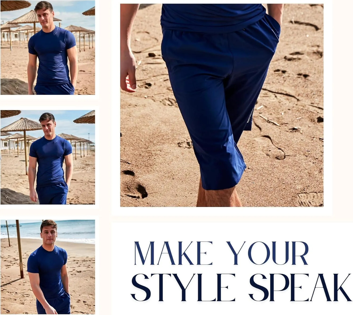 Islamic Men's Long-Fit Swimwear-Shorts | Knee-Length Modest Bathing Suits | Comfortable for Sports, Daily Wear
