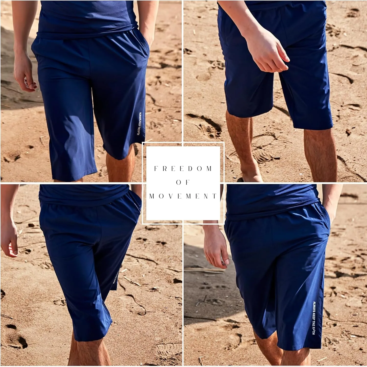 Islamic Men's Long-Fit Swimwear-Shorts | Knee-Length Modest Bathing Suits | Comfortable for Sports, Daily Wear