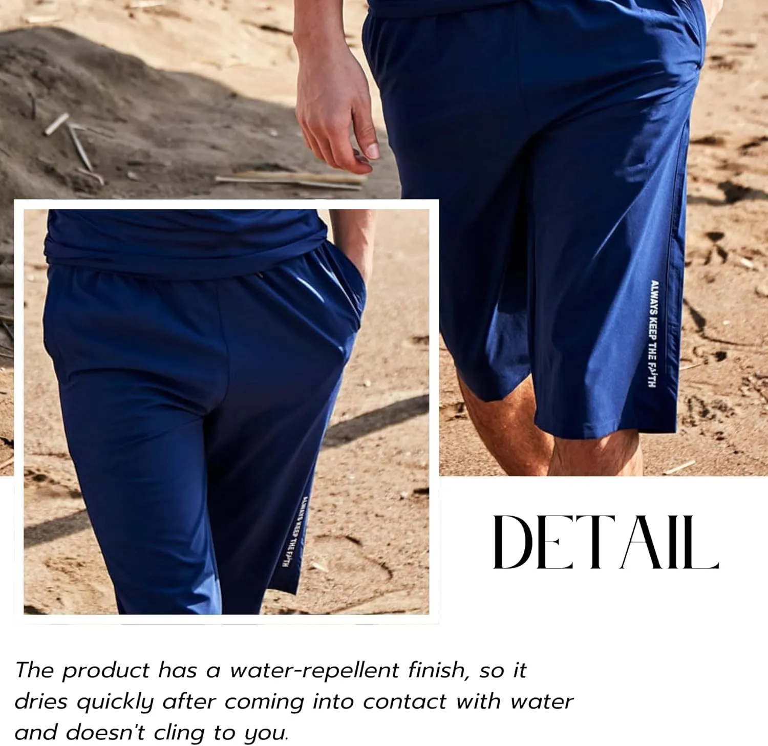 Islamic Men's Long-Fit Swimwear-Shorts | Knee-Length Modest Bathing Suits | Comfortable for Sports, Daily Wear