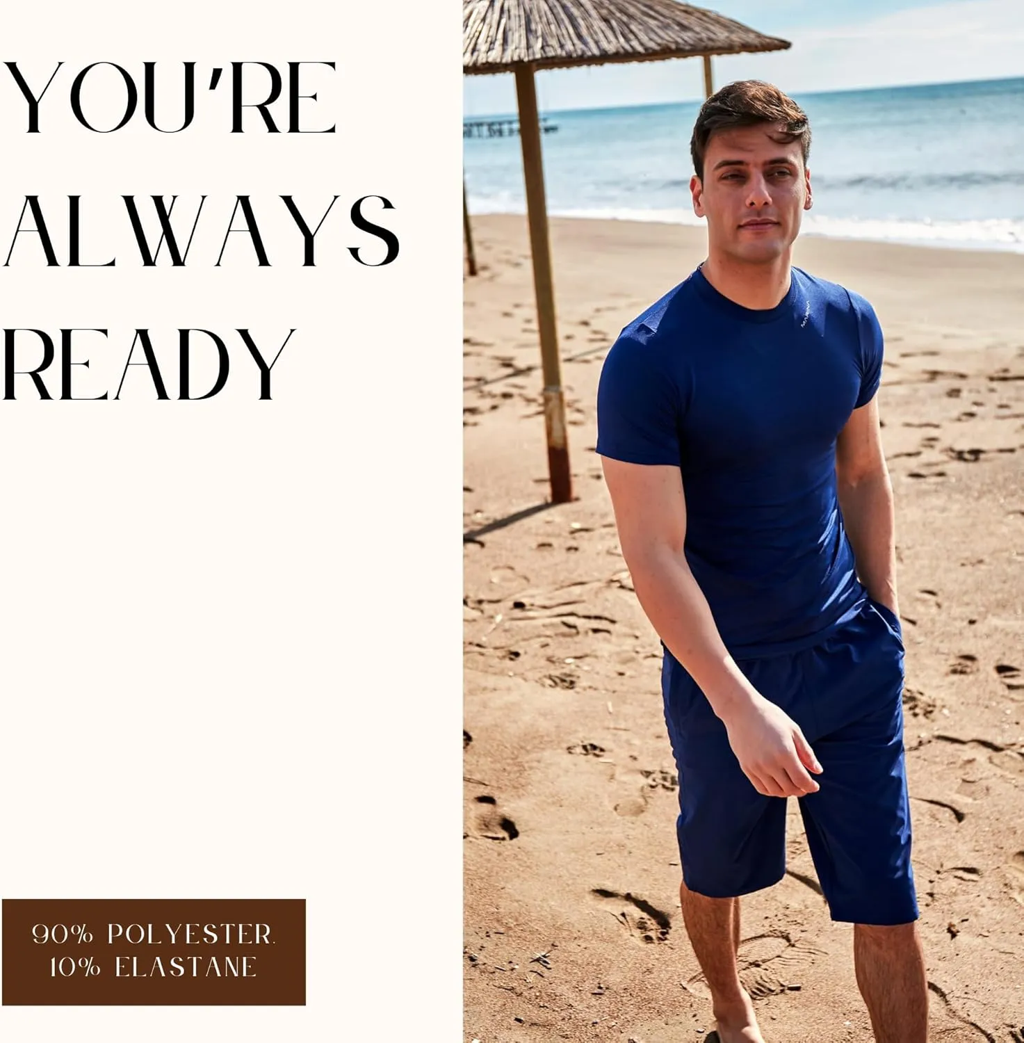 Islamic Men's Long-Fit Swimwear-Shorts | Knee-Length Modest Bathing Suits | Comfortable for Sports, Daily Wear