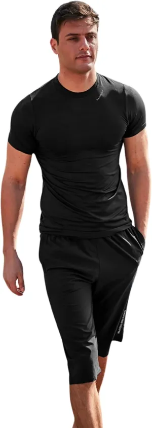 Islamic Men's Long-Fit Swimwear-Shorts | Knee-Length Modest Bathing Suits | Comfortable for Sports, Daily Wear