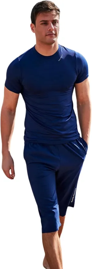 Islamic Men's Long-Fit Swimwear-Shorts | Knee-Length Modest Bathing Suits | Comfortable for Sports, Daily Wear