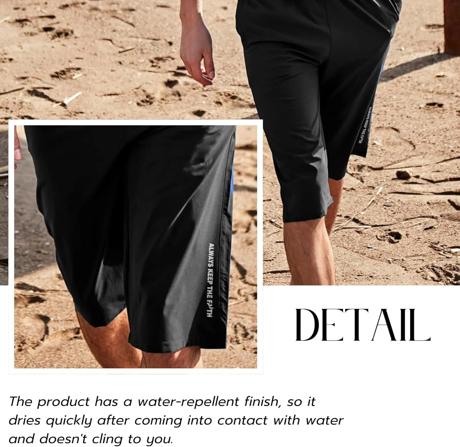 Islamic Men's Long-Fit Swimwear-Shorts | Knee-Length Modest Bathing Suits | Comfortable for Sports, Daily Wear