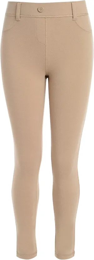 IZOD Girls' School Uniform Sensory-Friendly Jegging, Soft Fabric with Flattened Seams, Tagless