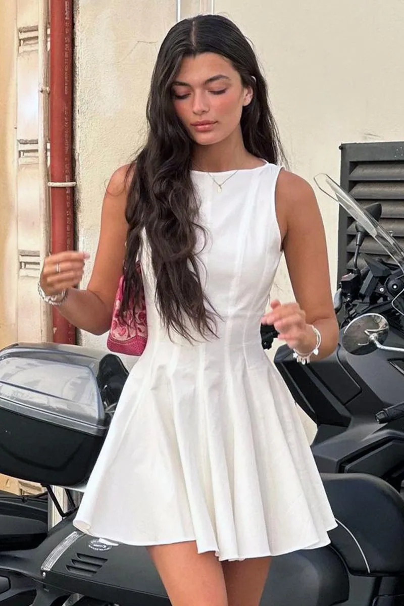 Jaelyn White Graceful Mini Dress