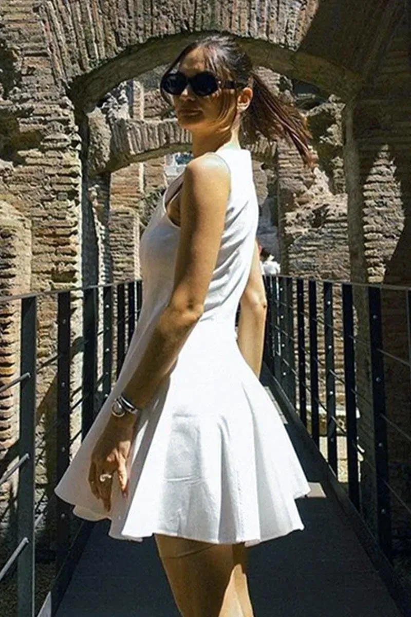 Jaelyn White Graceful Mini Dress