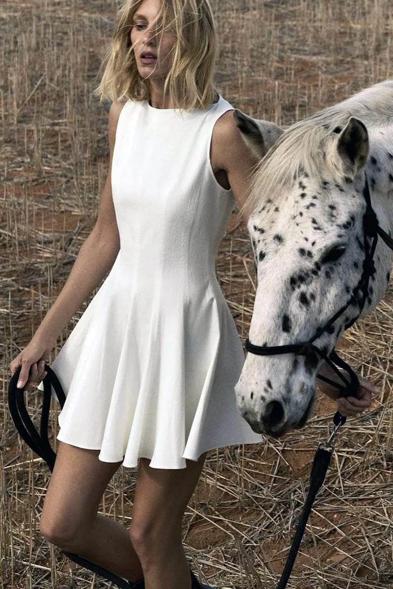 Jaelyn White Graceful Mini Dress
