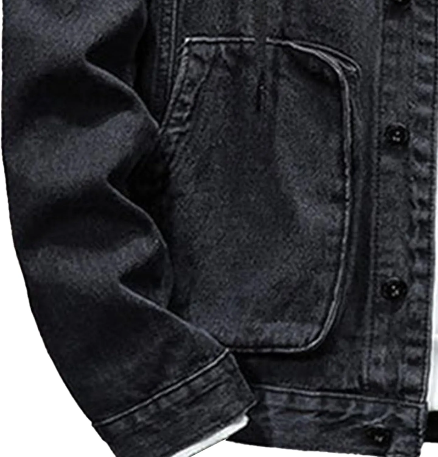 JEKE-DG Men's Distressed Denim Hoodie Jacket Casual Slim Fit Button Down Jeans Coat Long Sleeve Trucker Outwear