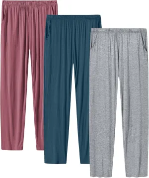 JINSHI Womens Pajama Pants with Pockets Soft Comfortable Lightweight Elastic Drawstring Modal Pajama Bottoms Lounge Pants