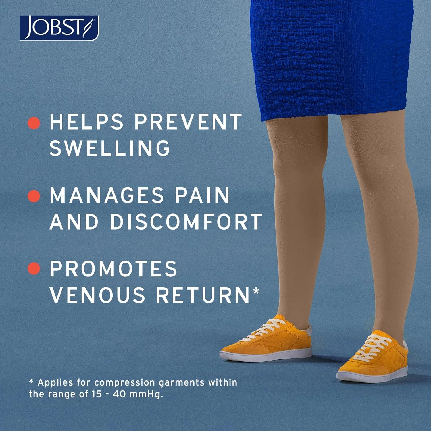 JOBST Relief Waist High Graduated Compression Stockings 30-40mmHg - Comfortable Unisex Design - Open Toe, Beige, X-Large