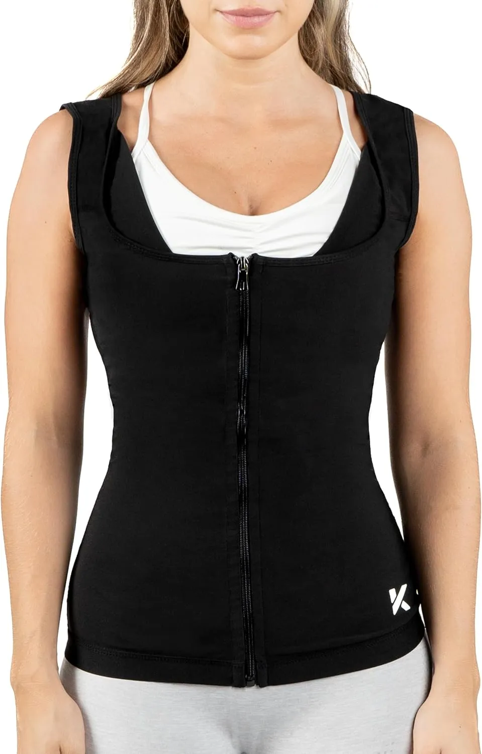 Kewlioo Women's Zipper Heat Trapping Sweat Enhancing Polymer Vest - Comfortable Sauna Suit Shirt Jacket Vest for Gym Yoga