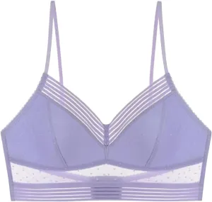 Lace Bralettes for Women, Deep V Plunge Bra Comfortable Convertible Strap Wire Free Criss Cross Back Bralette Crop Top
