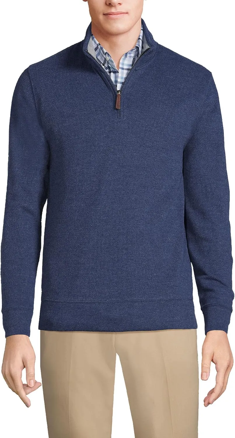 Lands' End Men's Bedford Rib Quarter Zip Sweater