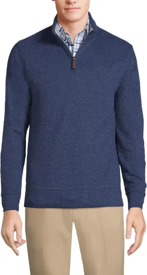 Lands' End Men's Bedford Rib Quarter Zip Sweater