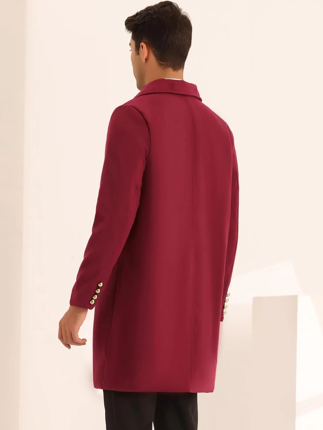Lars Amadeus Overcoat for Men's Winter Double Breasted Slim Fit Business Trench Coats