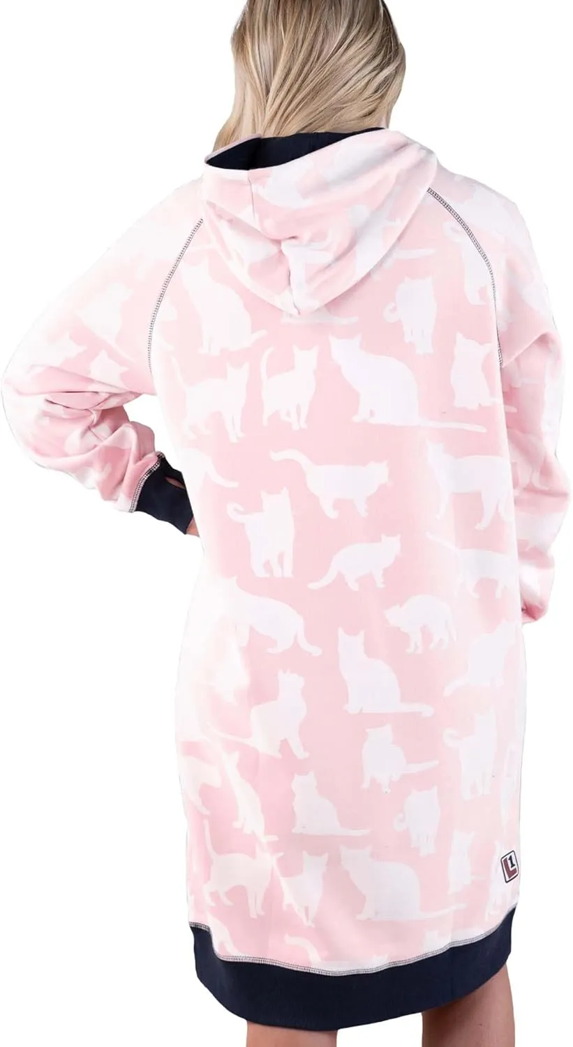 Lazy One Oversized Hoodie Sweatshirt, Comfortable Sleepwear, Sweater Dress for Women