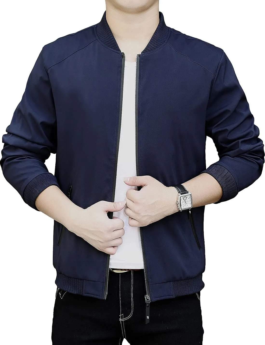 Lentta Men's Slim Fit Lightweight Softshell Bomber Jacket Coat Fall Jackets For Men