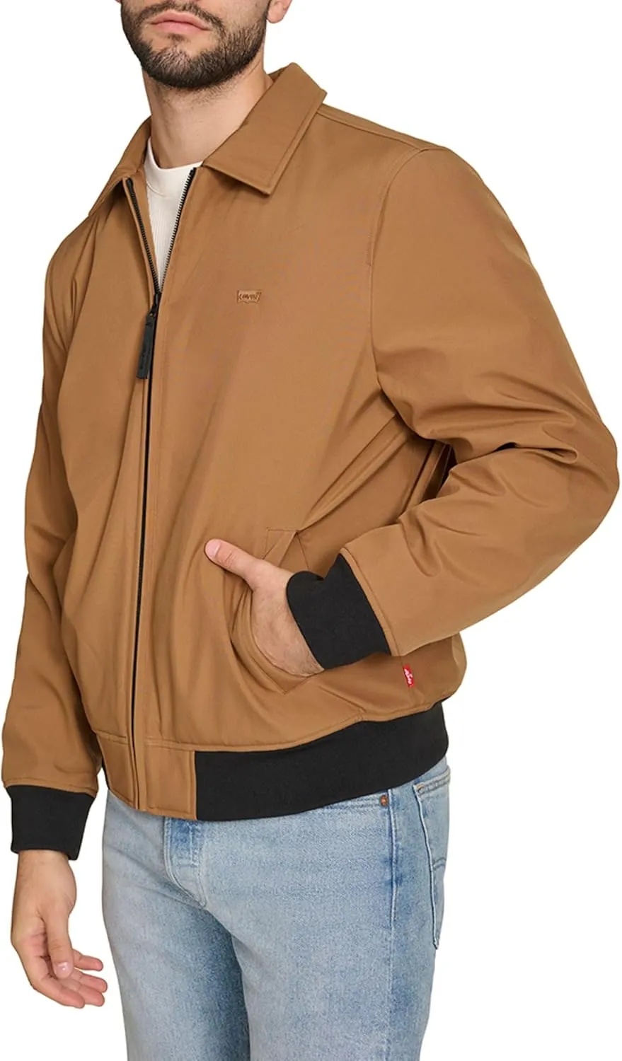 Levi's Men's Lightweight Softshell Varsity Rib Knit Bomber Jacket