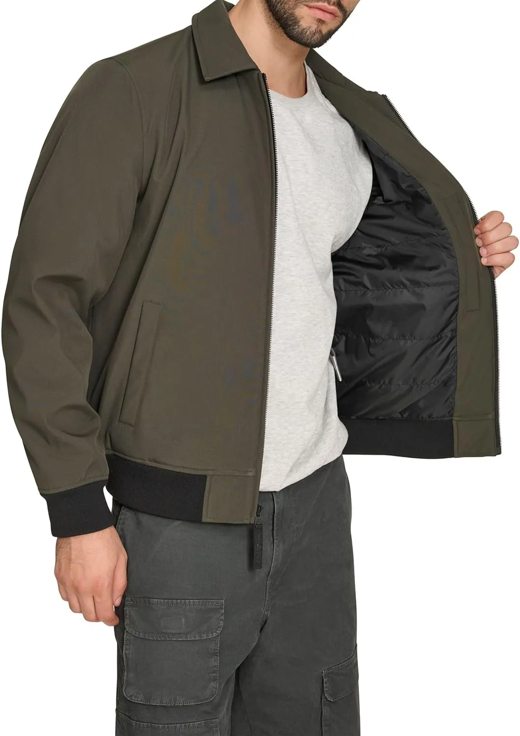 Levi's Men's Lightweight Softshell Varsity Rib Knit Bomber Jacket