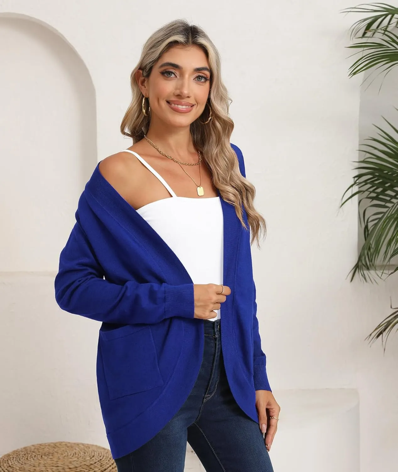 LILBETTER Womens Lightweight Cardigan with Pockets Long Sleeve Open Front Cardigan for Women