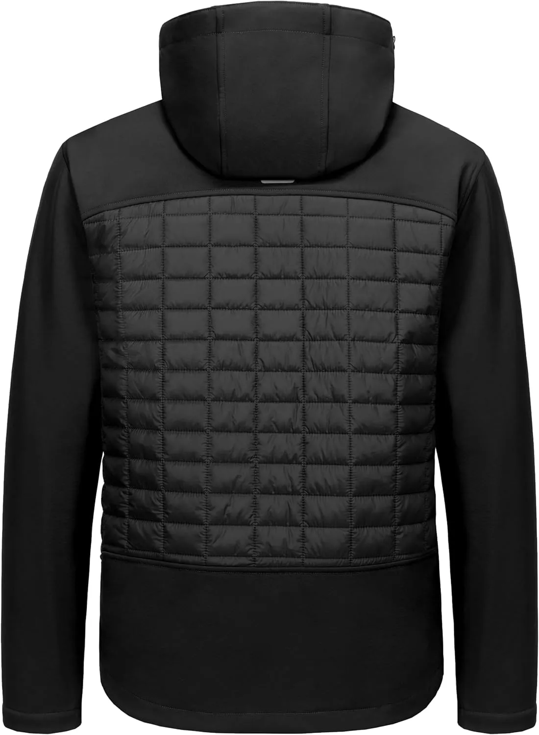 Little Donkey Andy Men's Lightweight Insulated Hybrid Jacket for Hiking Running Ski Thermal Warm with Removable Hood