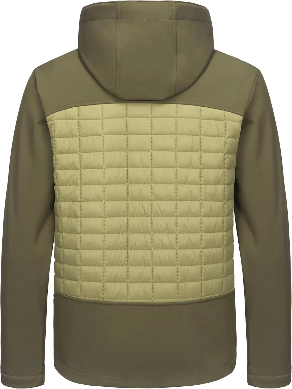 Little Donkey Andy Men's Lightweight Insulated Hybrid Jacket for Hiking Running Ski Thermal Warm with Removable Hood